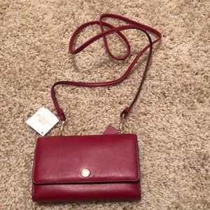 Red Leather Coach Crossbody Wallet